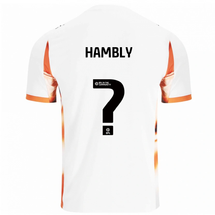 Danxen Niño Camiseta Lily Hambly #0 Blanco Naranja Negro 2ª Equipación 2025/26 La Camisa