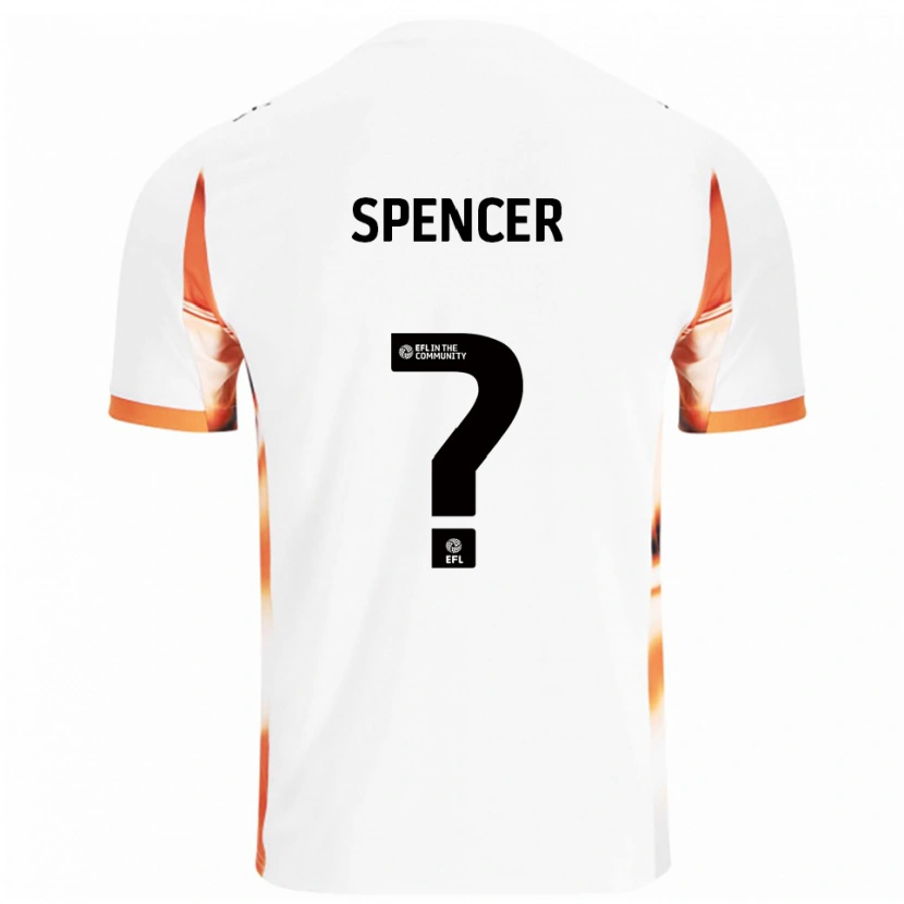 Danxen Niño Camiseta Ellie Spencer #0 Blanco Naranja Negro 2ª Equipación 2025/26 La Camisa