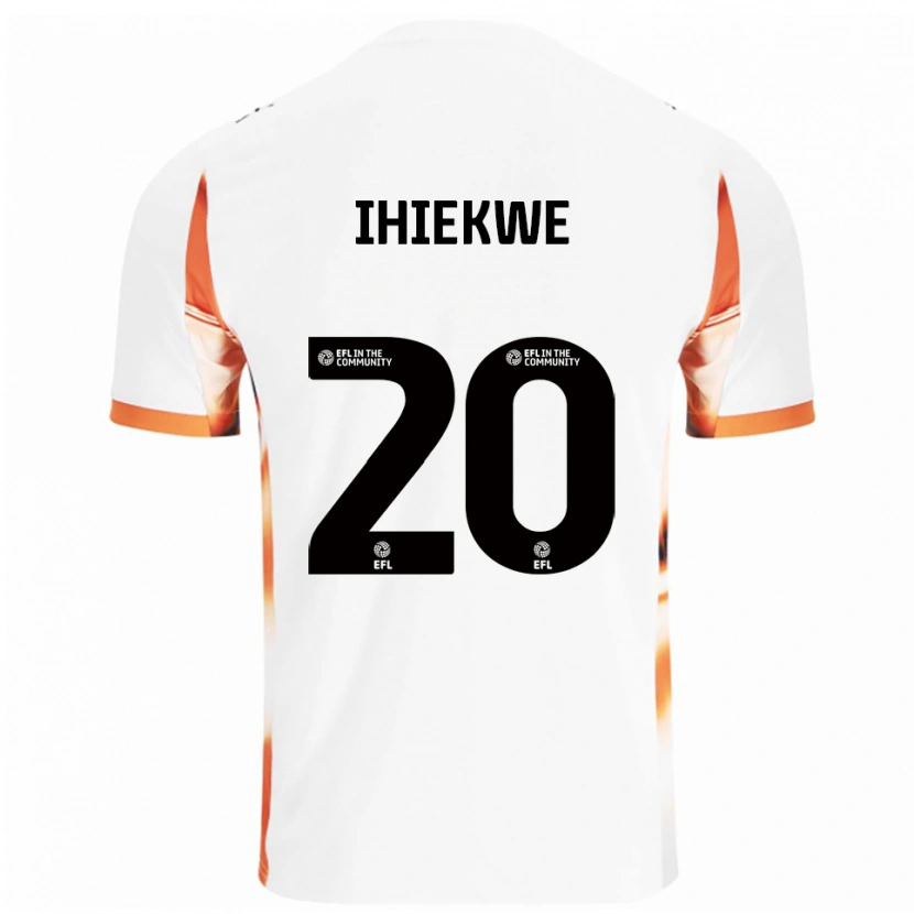 Danxen Niño Camiseta Michael Ihiekwe #20 Blanco Naranja Negro 2ª Equipación 2025/26 La Camisa