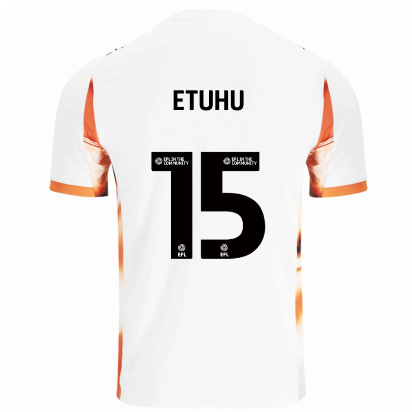 Danxen Niño Camiseta Zaccai Etuhu #15 Blanco Naranja Negro 2ª Equipación 2025/26 La Camisa