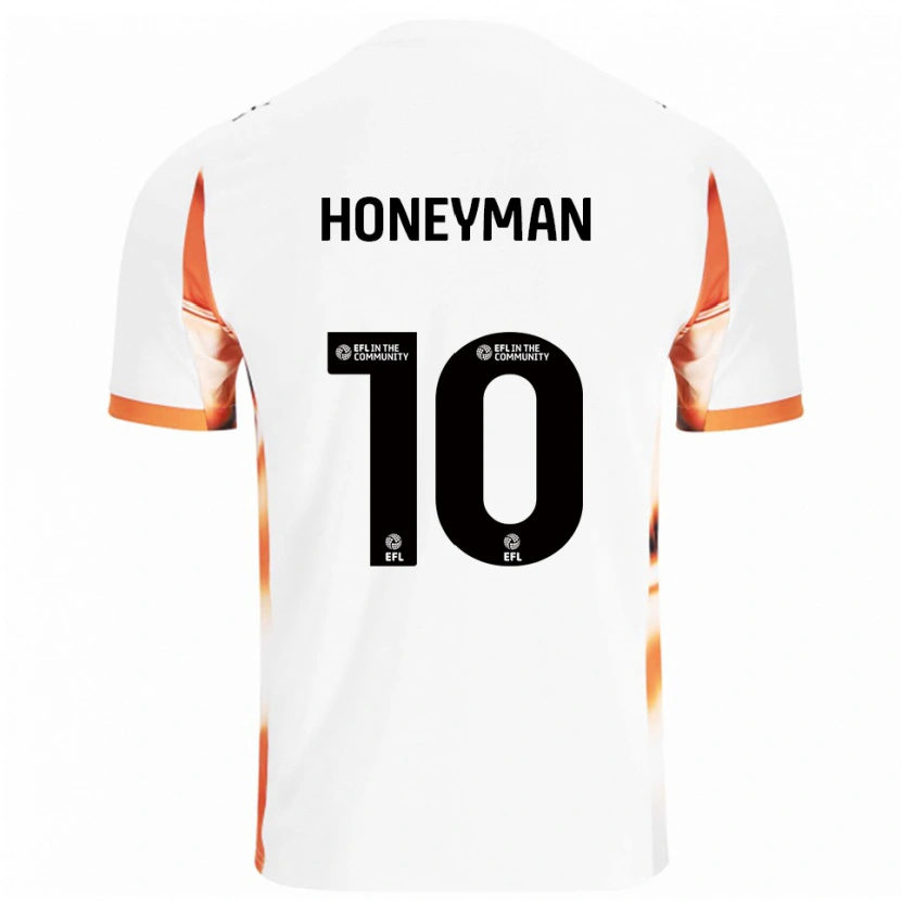 Danxen Niño Camiseta George Honeyman #10 Blanco Naranja Negro 2ª Equipación 2025/26 La Camisa