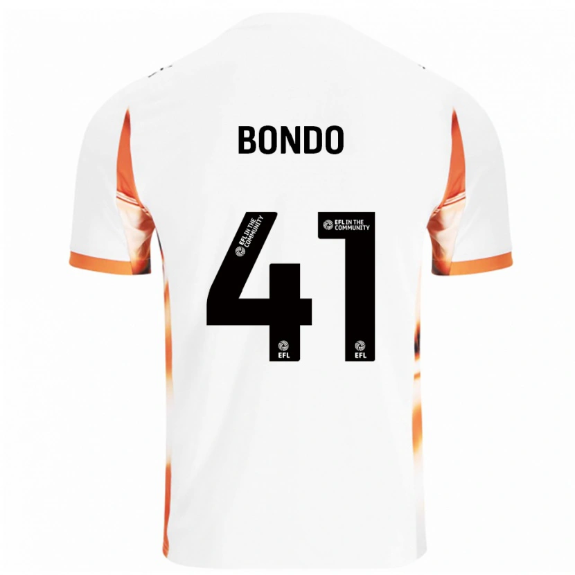 Danxen Niño Camiseta Terry Bondo #41 Blanco Naranja Negro 2ª Equipación 2025/26 La Camisa