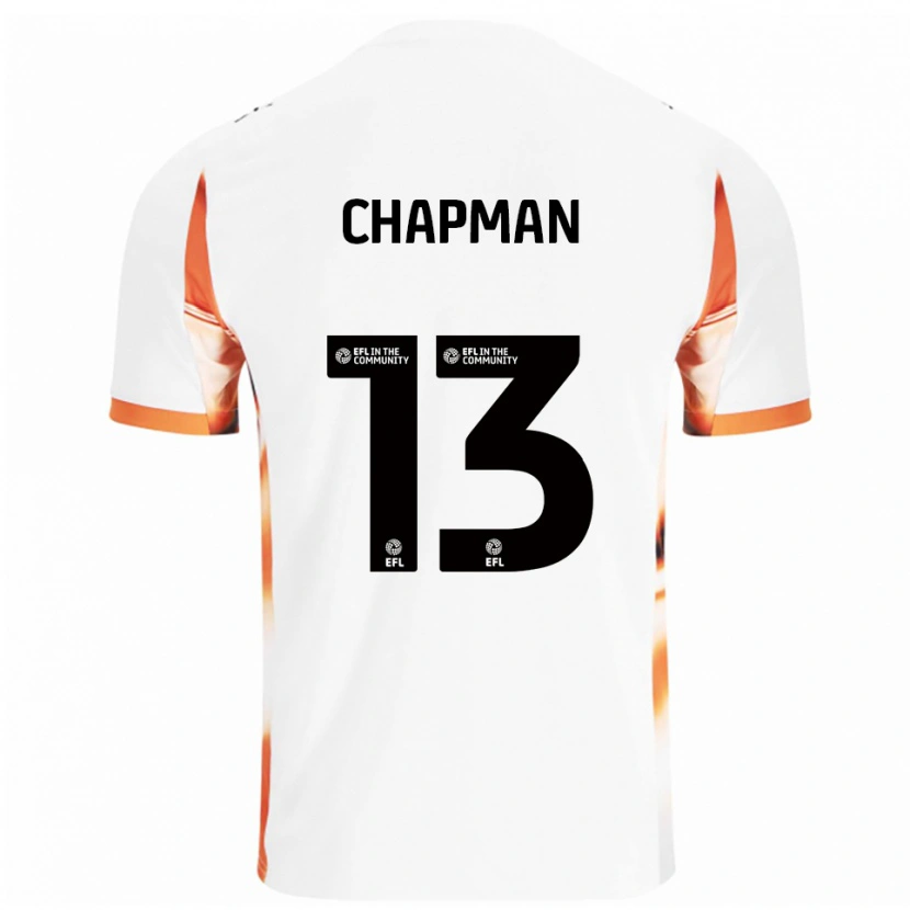 Danxen Niño Camiseta Mackenzie Chapman #13 Blanco Naranja Negro 2ª Equipación 2025/26 La Camisa