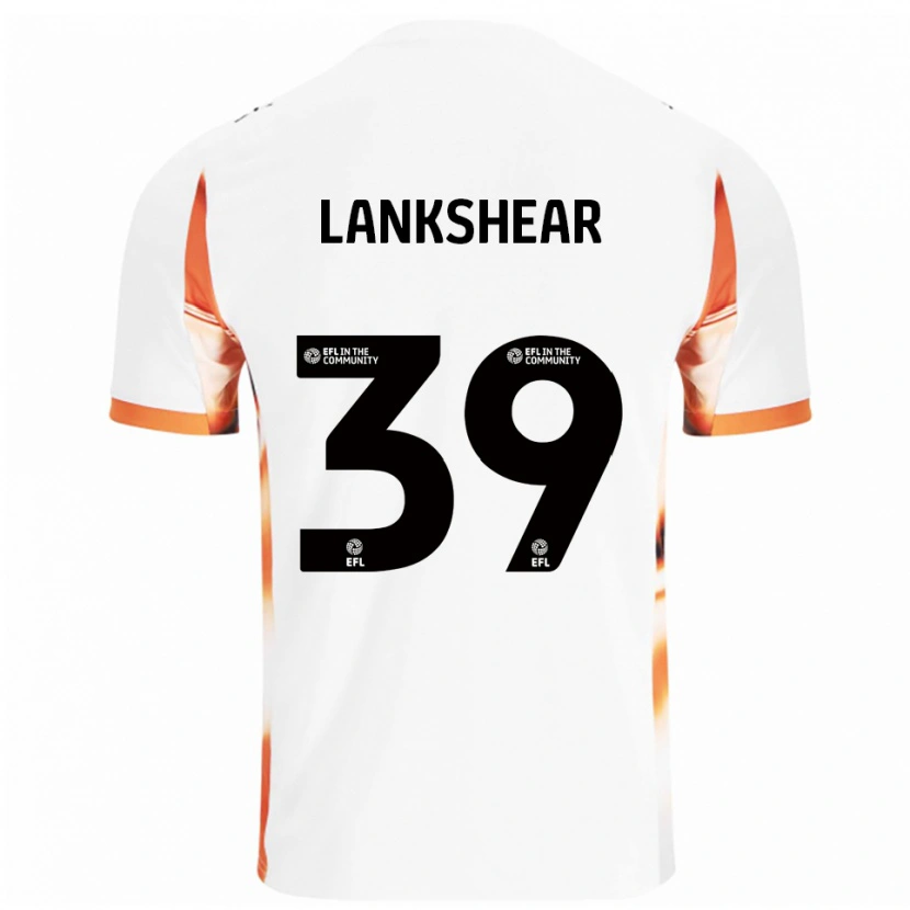 Danxen Niño Camiseta Alex Lankshear #39 Blanco Naranja Negro 2ª Equipación 2025/26 La Camisa