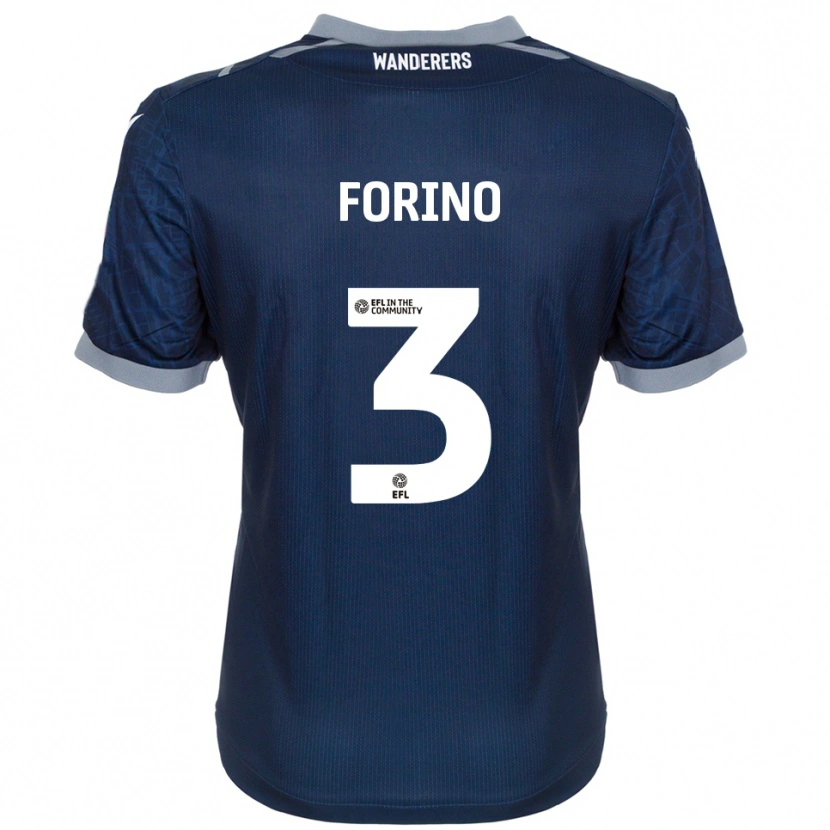 Danxen Niño Camiseta Chris Forino #3 Azul Marino Gris 2ª Equipación 2025/26 La Camisa