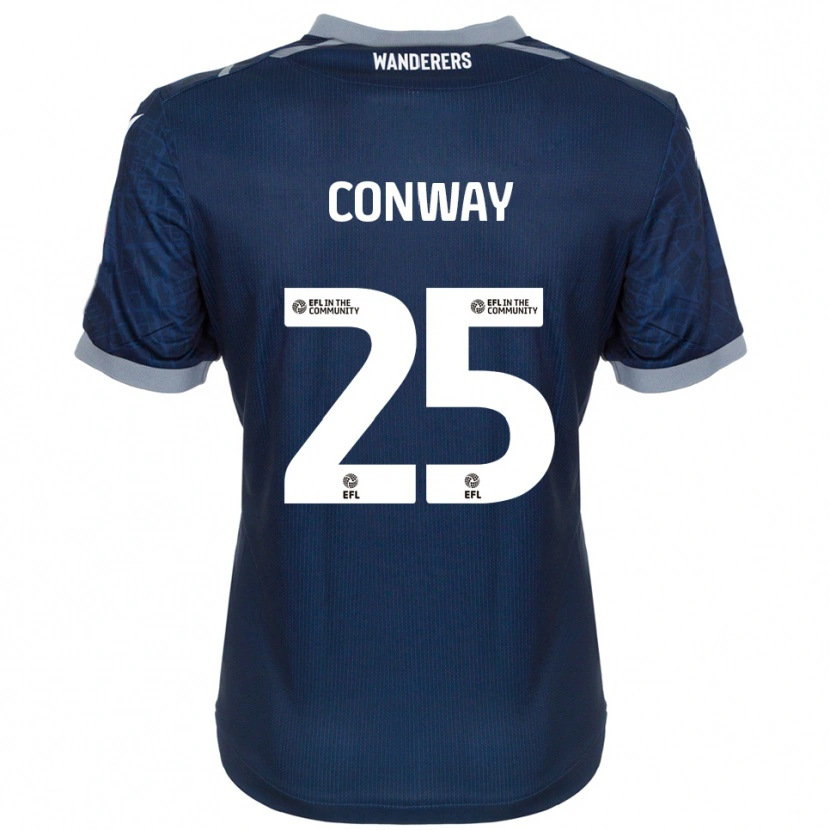 Danxen Niño Camiseta Max Conway #25 Azul Marino Gris 2ª Equipación 2025/26 La Camisa