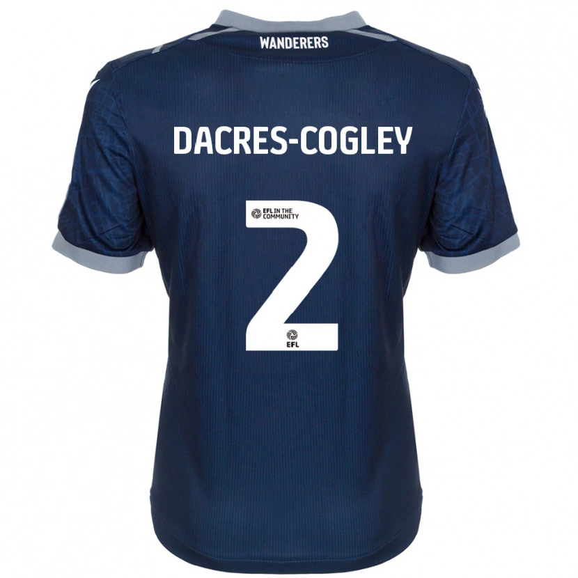 Danxen Niño Camiseta Josh Dacres-Cogley #2 Azul Marino Gris 2ª Equipación 2025/26 La Camisa