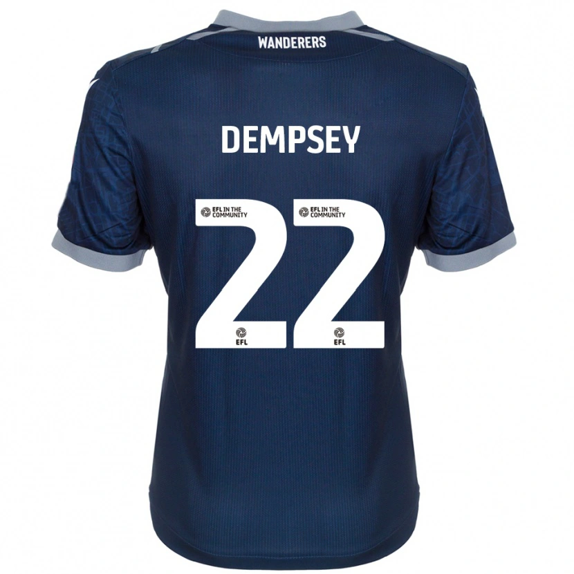 Danxen Niño Camiseta Kyle Dempsey #22 Azul Marino Gris 2ª Equipación 2025/26 La Camisa