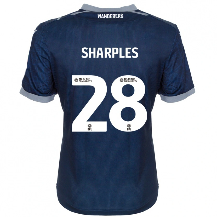 Danxen Niño Camiseta Sonny Sharples-Ahmed #28 Azul Marino Gris 2ª Equipación 2025/26 La Camisa