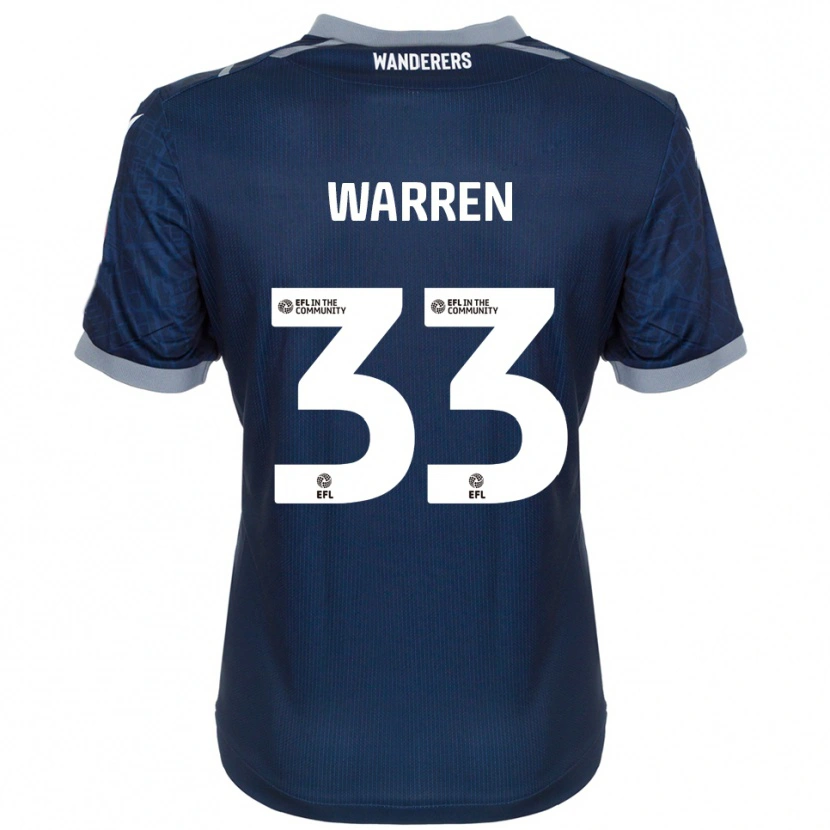 Danxen Niño Camiseta Charlie Warren #33 Azul Marino Gris 2ª Equipación 2025/26 La Camisa