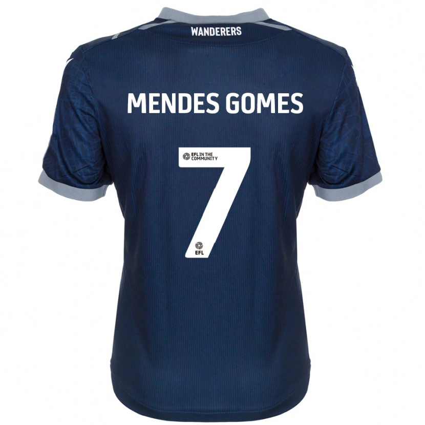 Danxen Niño Camiseta Carlos Mendes #7 Azul Marino Gris 2ª Equipación 2025/26 La Camisa