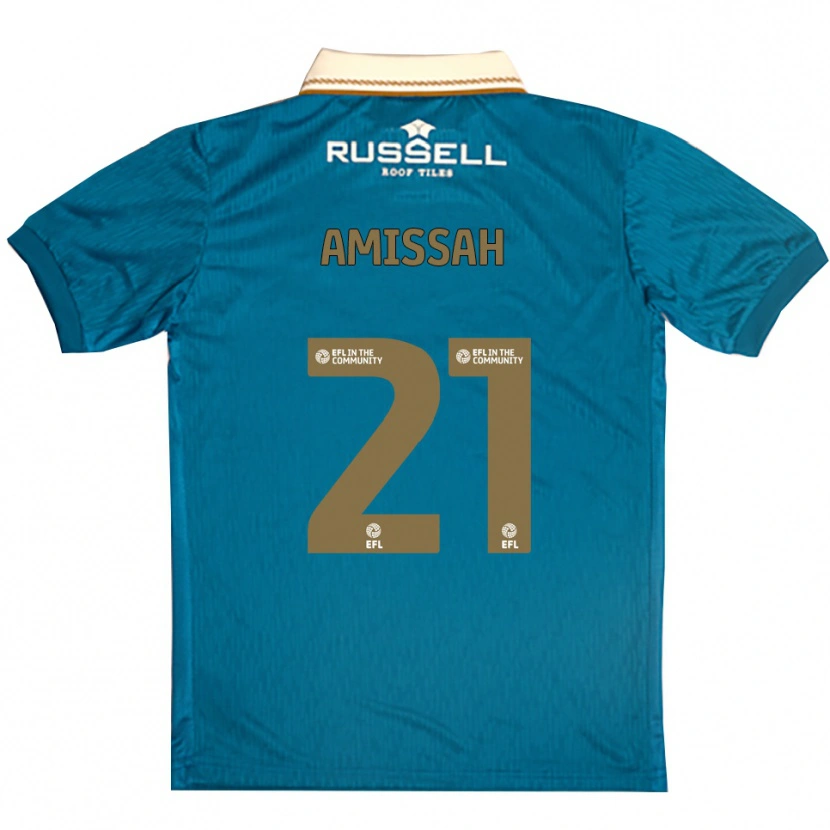 Danxen Niño Camiseta Jordan Amissah #21 Celeste Blanco 2ª Equipación 2025/26 La Camisa