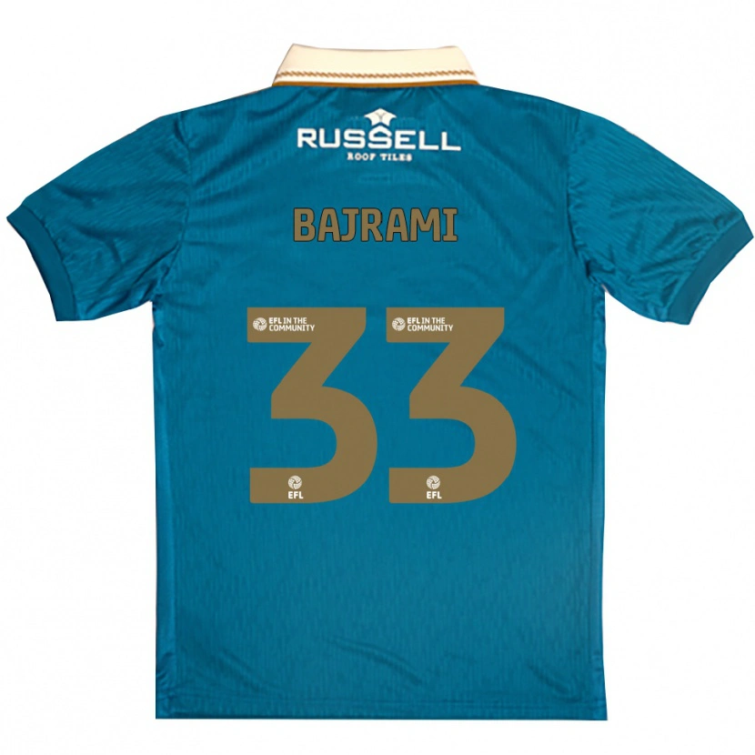 Danxen Niño Camiseta Geraldo Bajrami #33 Celeste Blanco 2ª Equipación 2025/26 La Camisa