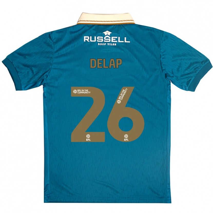 Danxen Niño Camiseta Finn Delap #26 Celeste Blanco 2ª Equipación 2025/26 La Camisa