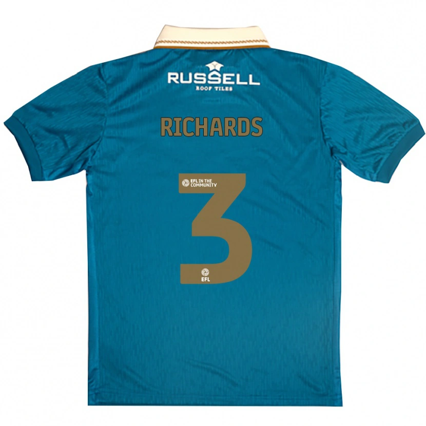 Danxen Niño Camiseta Sophie Richards #3 Celeste Blanco 2ª Equipación 2025/26 La Camisa