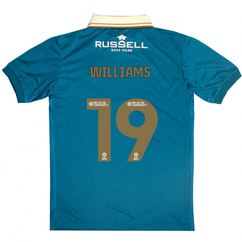 Danxen Niño Camiseta Dylan Williams #19 Celeste Blanco 2ª Equipación 2025/26 La Camisa
