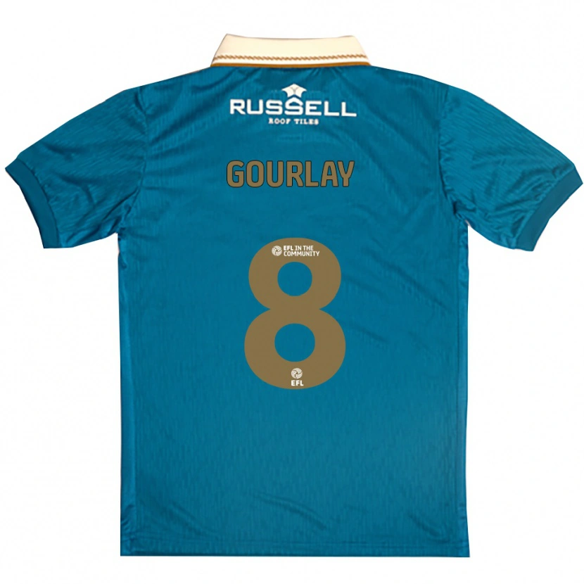 Danxen Niño Camiseta Elisha Gourlay #8 Celeste Blanco 2ª Equipación 2025/26 La Camisa