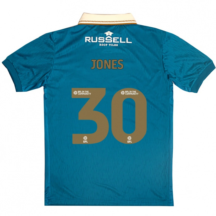 Danxen Niño Camiseta James Jones #30 Celeste Blanco 2ª Equipación 2025/26 La Camisa