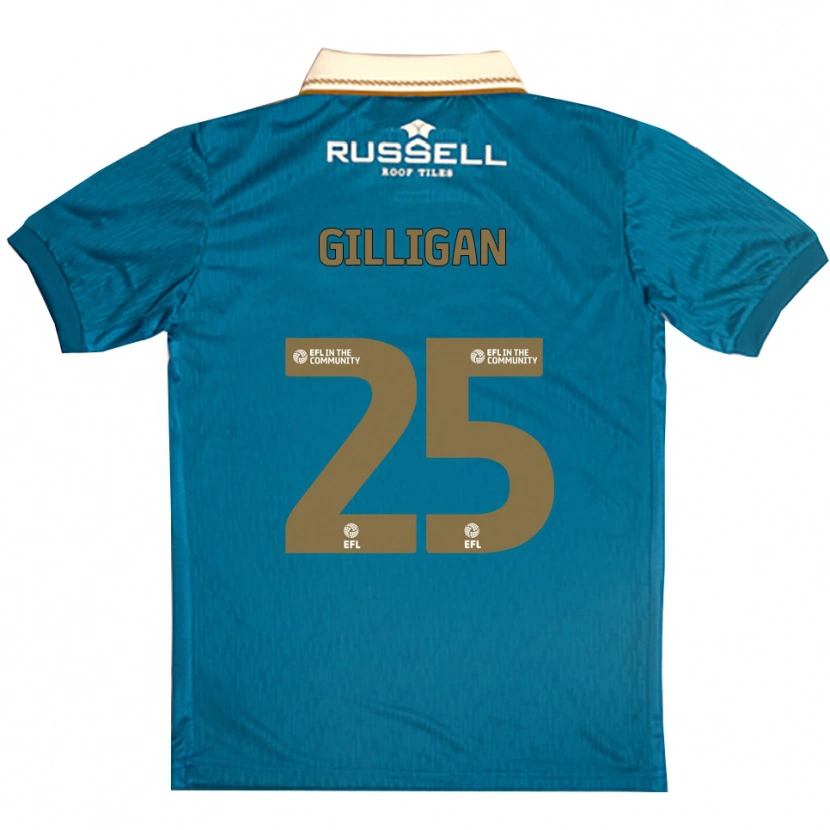 Danxen Niño Camiseta Ciaran Gilligan #25 Celeste Blanco 2ª Equipación 2025/26 La Camisa
