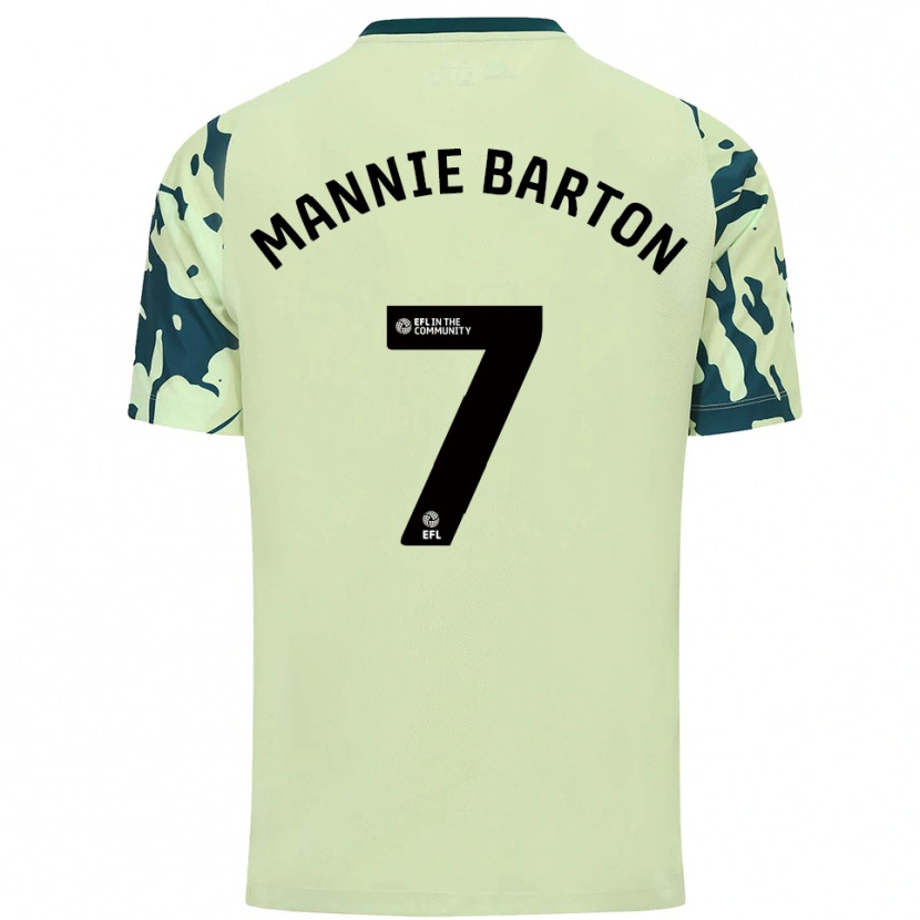 Danxen Niño Camiseta Mannie Barton #7 Verde Oscuro 2ª Equipación 2025/26 La Camisa