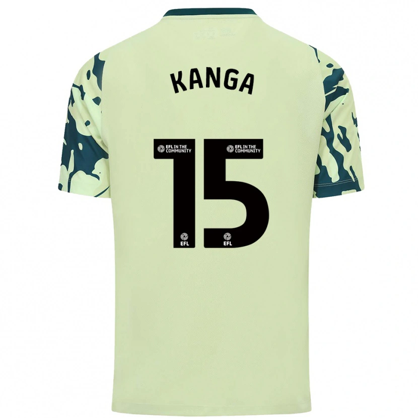 Danxen Niño Camiseta Wilfried Kanga #15 Verde Oscuro 2ª Equipación 2025/26 La Camisa