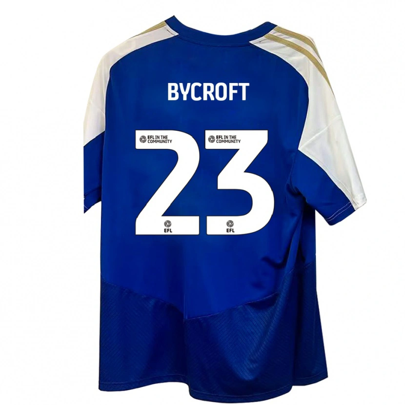 Danxen Niño Camiseta Jack Bycroft #23 Azul Blanco Dorado 2ª Equipación 2025/26 La Camisa