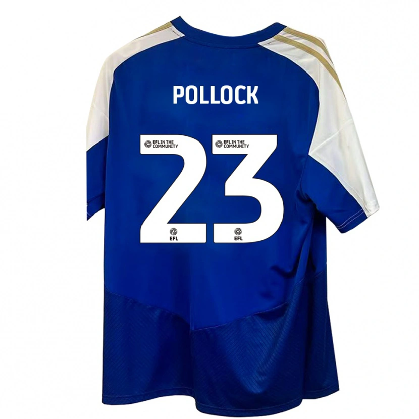 Danxen Niño Camiseta Amber Pollock #23 Azul Blanco Dorado 2ª Equipación 2025/26 La Camisa