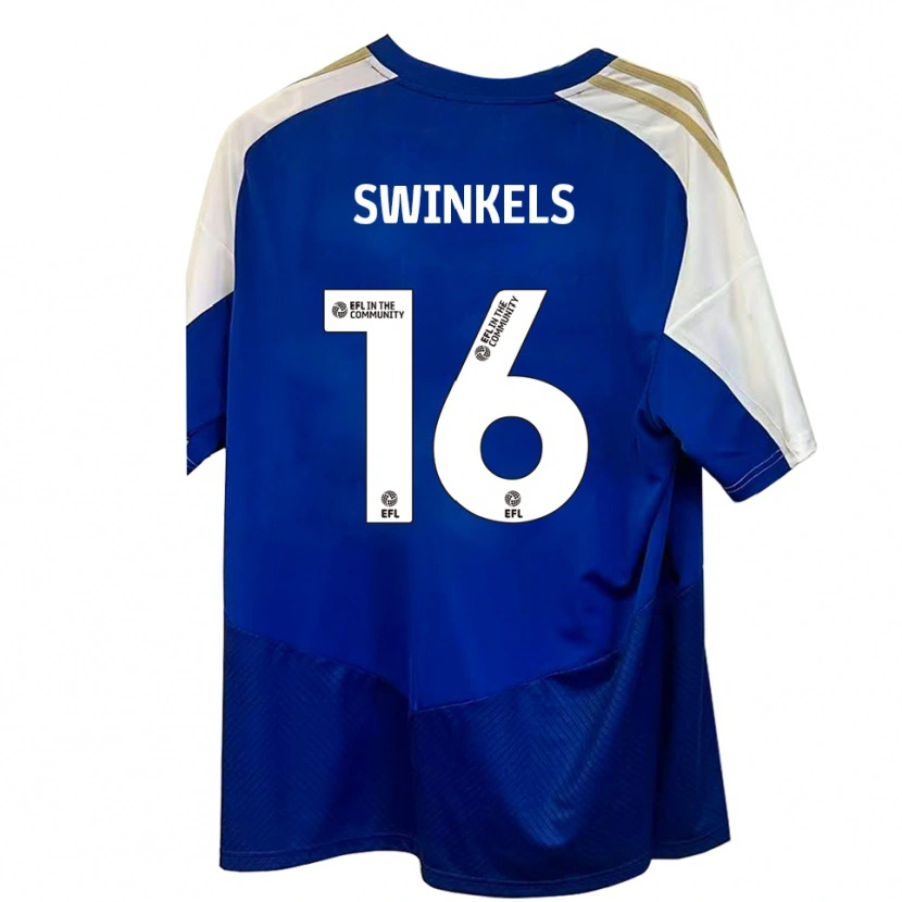 Danxen Niño Camiseta Sil Swinkels #16 Azul Blanco Dorado 2ª Equipación 2025/26 La Camisa