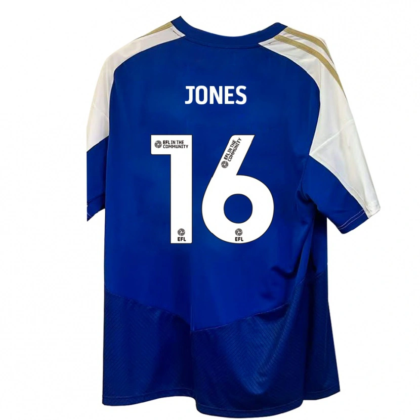 Danxen Niño Camiseta Patrick Jones #16 Azul Blanco Dorado 2ª Equipación 2025/26 La Camisa