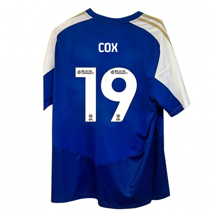 Danxen Niño Camiseta Sonny Cox #19 Azul Blanco Dorado 2ª Equipación 2025/26 La Camisa