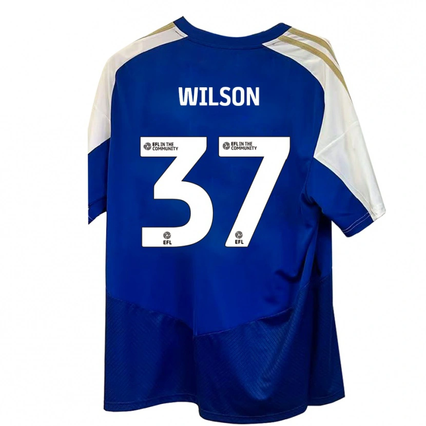 Danxen Niño Camiseta Kieran Wilson #37 Azul Blanco Dorado 2ª Equipación 2025/26 La Camisa