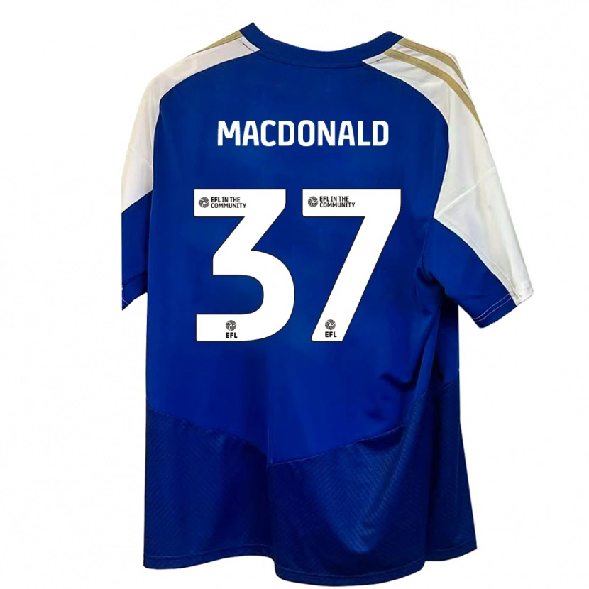 Danxen Niño Camiseta Shaun Macdonald #37 Azul Blanco Dorado 2ª Equipación 2025/26 La Camisa