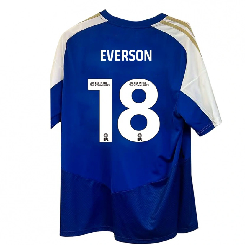 Danxen Niño Camiseta Beth Everson #18 Azul Blanco Dorado 2ª Equipación 2025/26 La Camisa
