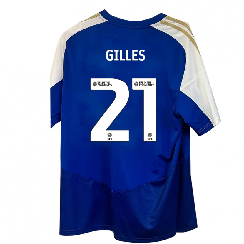 Danxen Niño Camiseta Sophie Gilles #21 Azul Blanco Dorado 2ª Equipación 2025/26 La Camisa