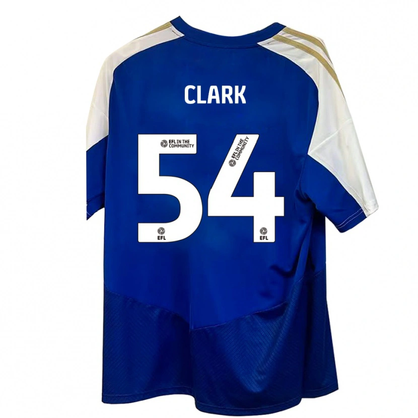 Danxen Niño Camiseta Max Clark #54 Azul Blanco Dorado 2ª Equipación 2025/26 La Camisa