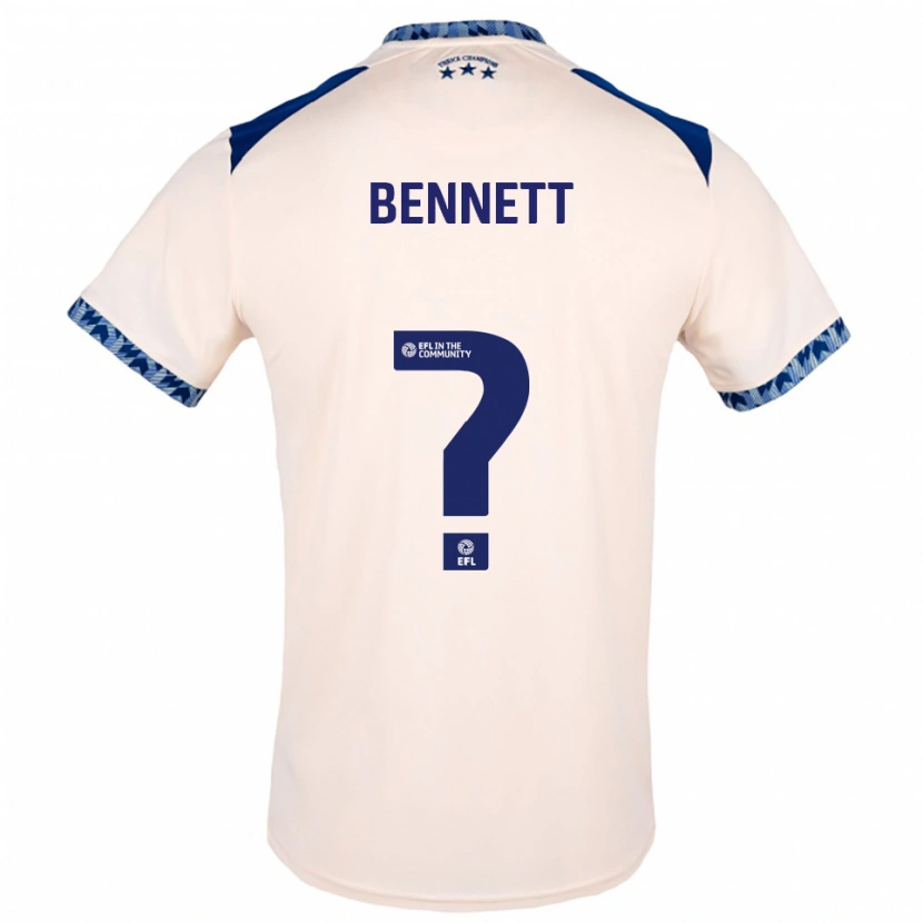Danxen Niño Camiseta Hugo Bennett #0 Blanco Hueso Azul Marino 2ª Equipación 2025/26 La Camisa