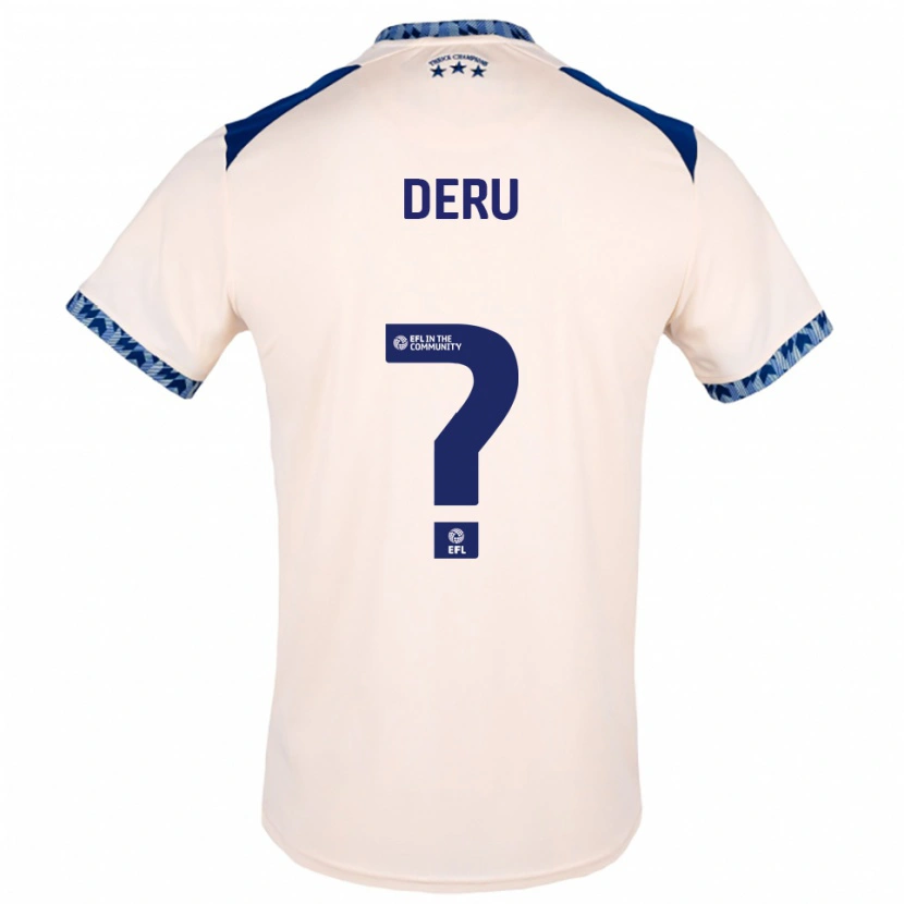 Danxen Niño Camiseta Fopefoluwa Deru #0 Blanco Hueso Azul Marino 2ª Equipación 2025/26 La Camisa