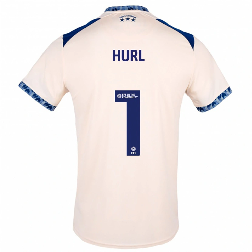 Danxen Niño Camiseta Francis Hurl #1 Blanco Hueso Azul Marino 2ª Equipación 2025/26 La Camisa
