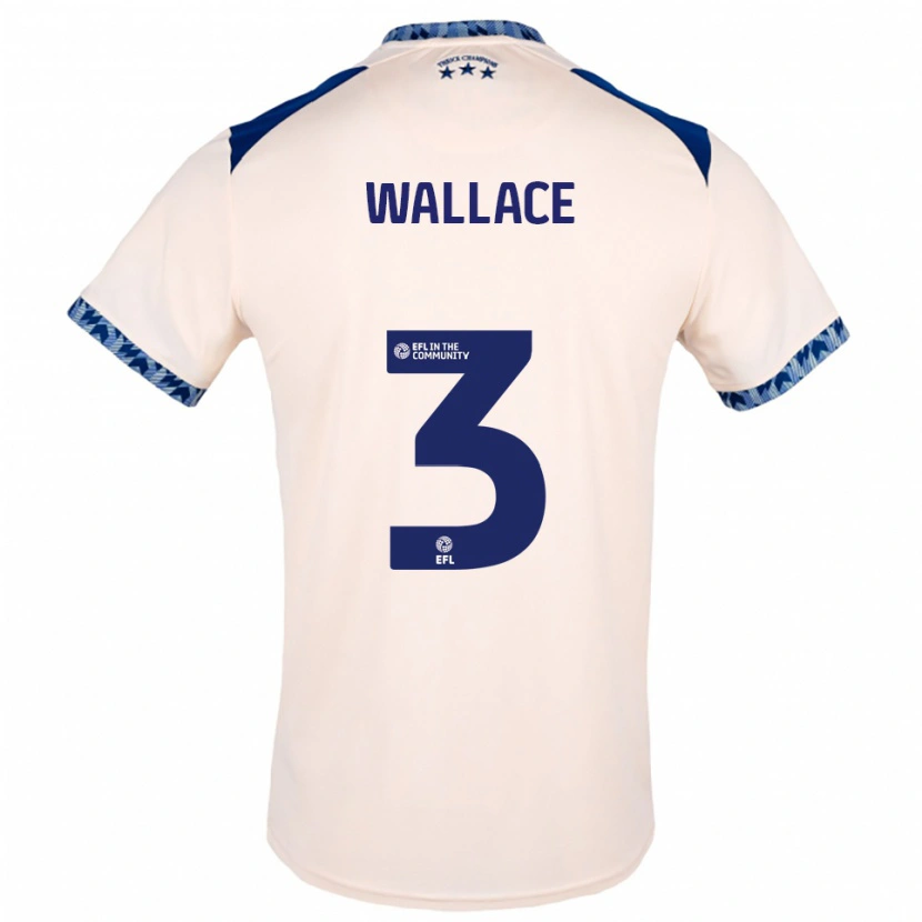 Danxen Niño Camiseta Murray Wallace #3 Blanco Hueso Azul Marino 2ª Equipación 2025/26 La Camisa