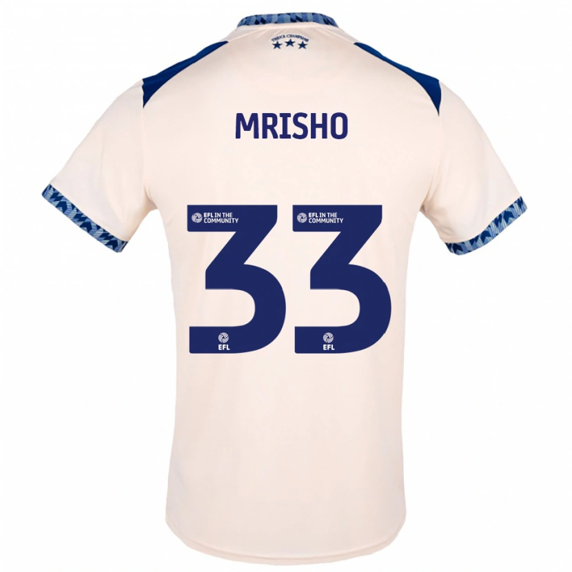 Danxen Niño Camiseta Omari Mrisho #33 Blanco Hueso Azul Marino 2ª Equipación 2025/26 La Camisa