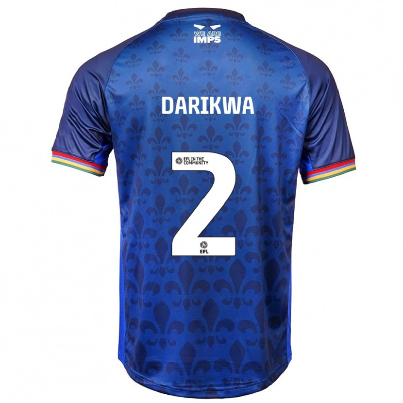 Danxen Niño Camiseta Tendayi Darikwa #2 Azul Azul Marino 2ª Equipación 2025/26 La Camisa