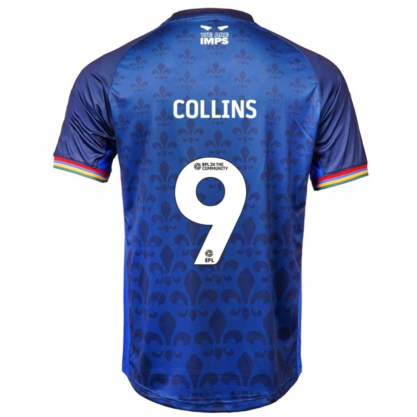 Danxen Niño Camiseta James Collins #9 Azul Azul Marino 2ª Equipación 2025/26 La Camisa