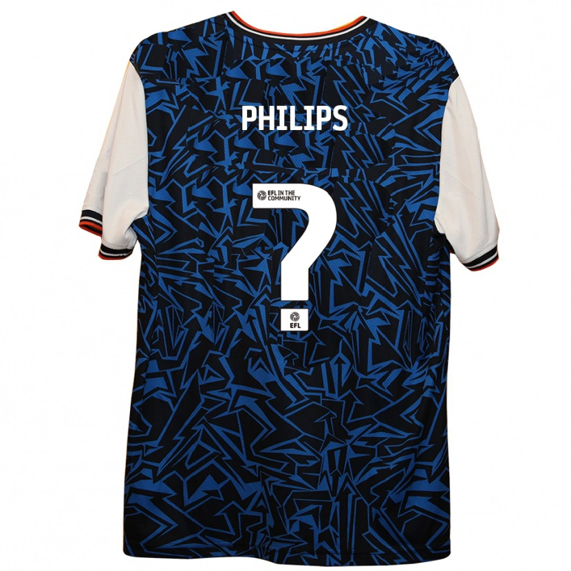 Danxen Niño Camiseta Joshua Philips #0 Azul Negro Blanco 2ª Equipación 2025/26 La Camisa