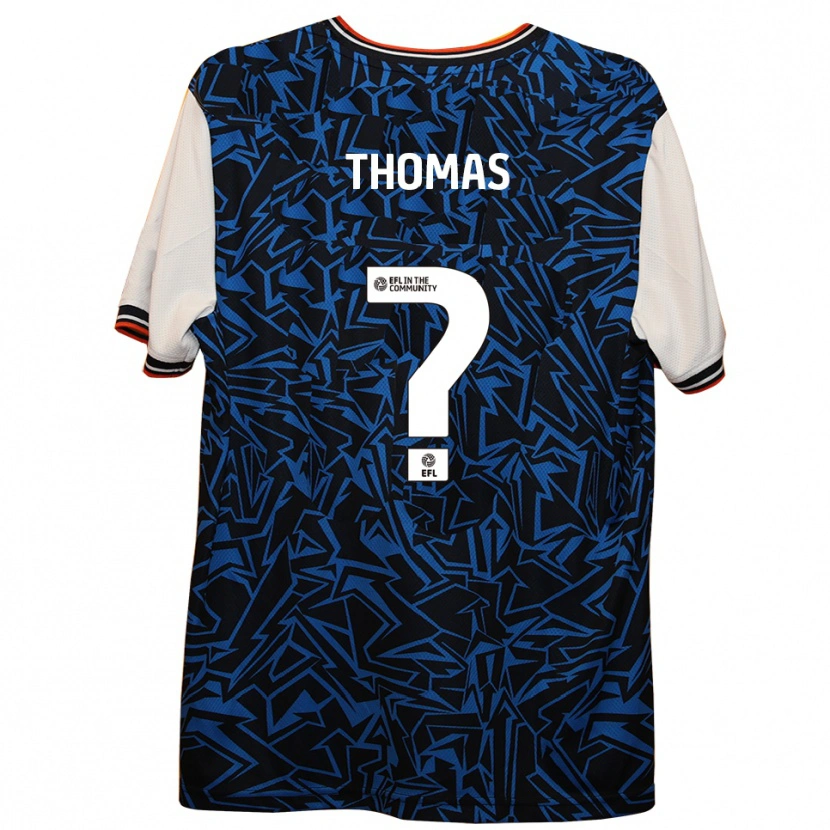 Danxen Niño Camiseta Lucas Thomas #0 Azul Negro Blanco 2ª Equipación 2025/26 La Camisa