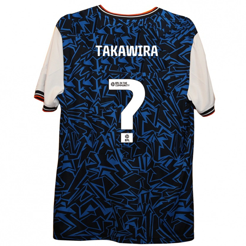 Danxen Niño Camiseta Matthew Takawira #0 Azul Negro Blanco 2ª Equipación 2025/26 La Camisa