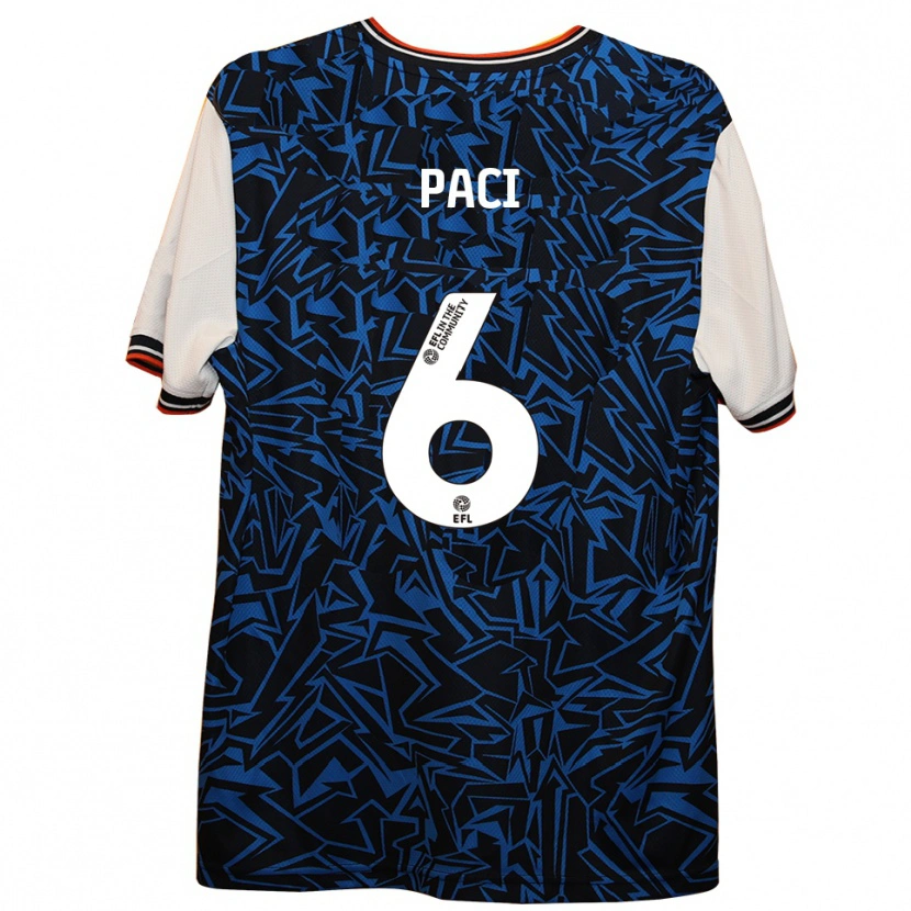 Danxen Niño Camiseta Stefania Paci #6 Azul Negro Blanco 2ª Equipación 2025/26 La Camisa