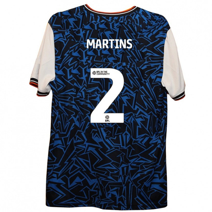 Danxen Niño Camiseta Priscilla Martins #2 Azul Negro Blanco 2ª Equipación 2025/26 La Camisa