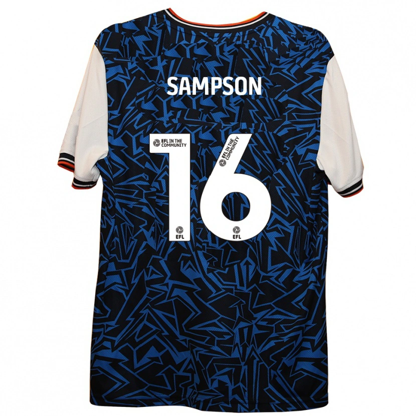Danxen Niño Camiseta Enoch Sampson #16 Azul Negro Blanco 2ª Equipación 2025/26 La Camisa