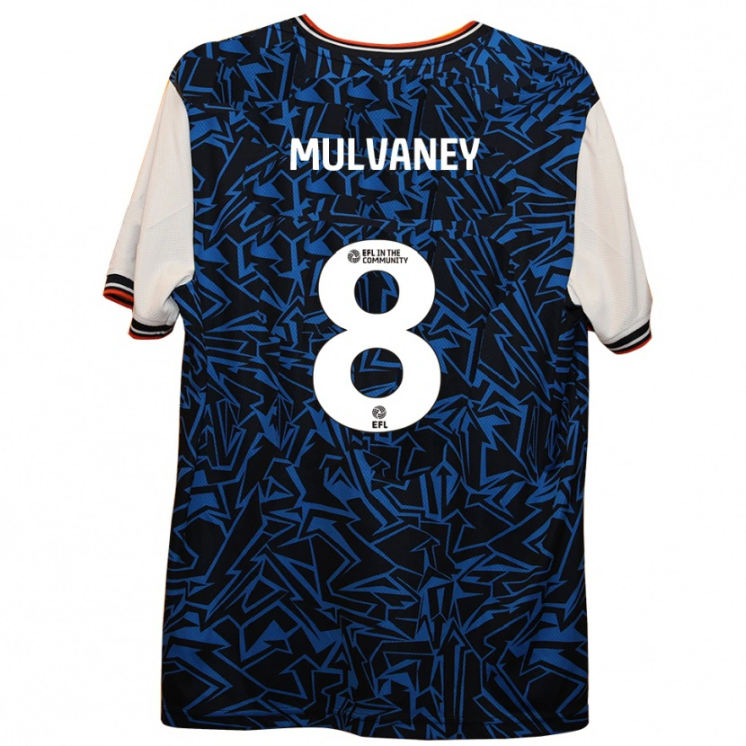 Danxen Niño Camiseta Elizabeth Mulvaney #8 Azul Negro Blanco 2ª Equipación 2025/26 La Camisa