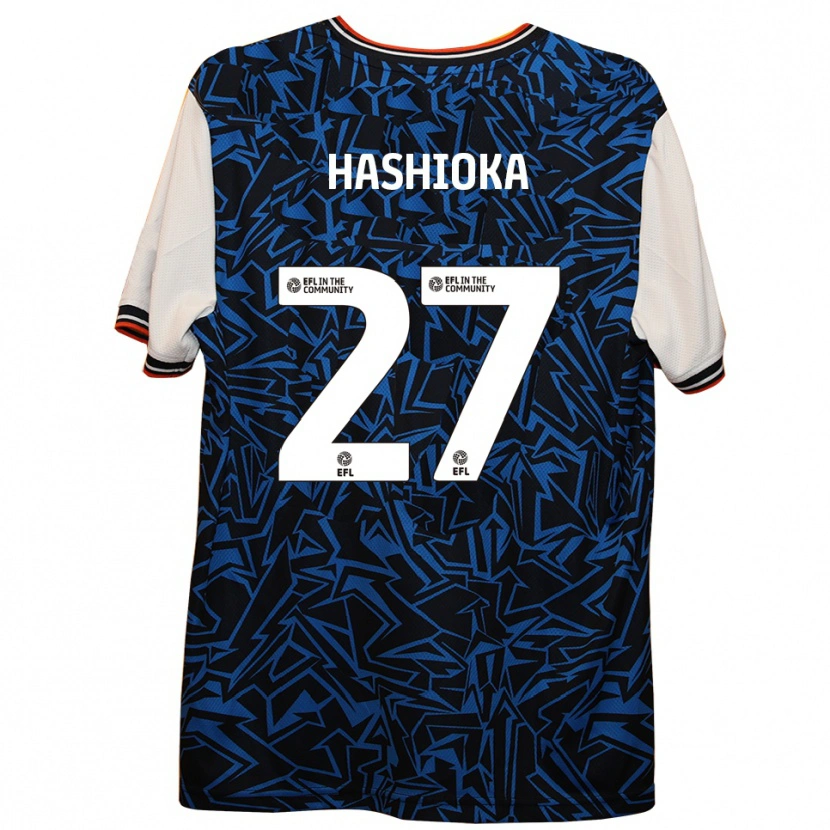 Danxen Niño Camiseta Daiki Hashioka #27 Azul Negro Blanco 2ª Equipación 2025/26 La Camisa